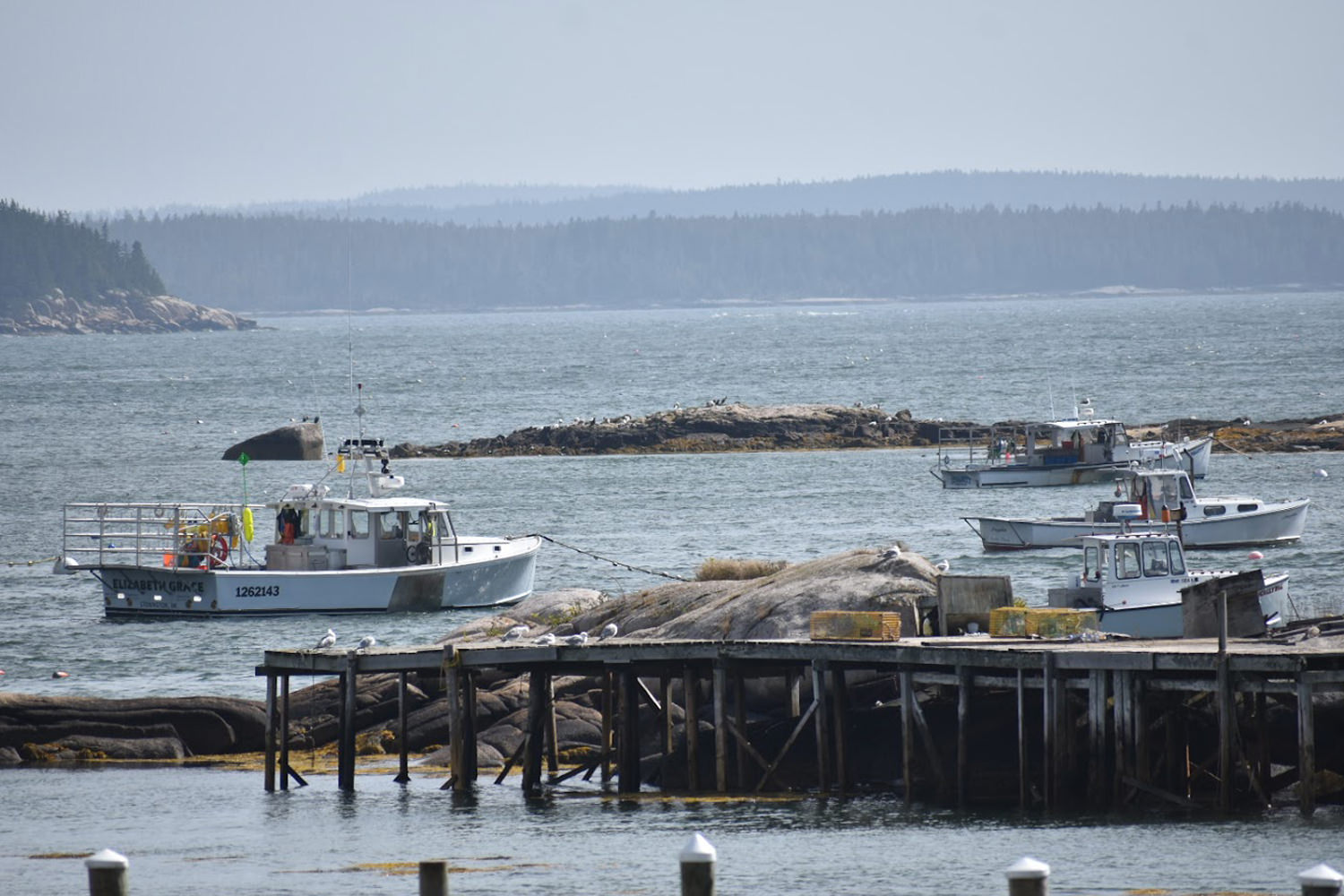 Boat passing by the pier